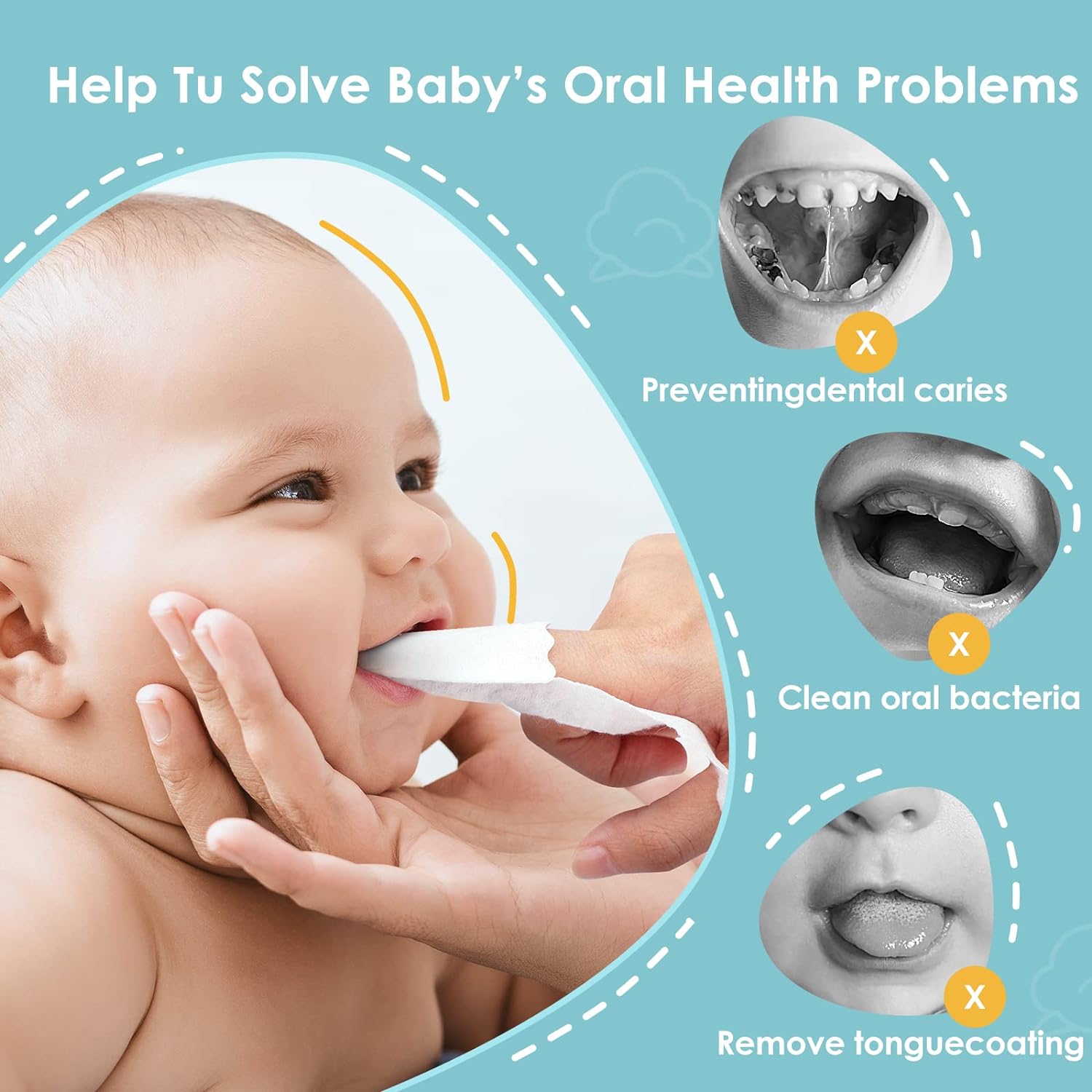 dearlomum Baby Tongue Cleaner, Newborn Toothbrush, 48PCS Disposable Infant Toothbrush Clean Mouth,Gauze Gum Cleaner Oral Cleaning Stick Dental Care for 0-36 Month - Image 4